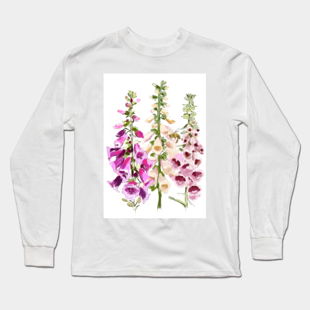 Foxglove Long Sleeve T-Shirt by Leamini20